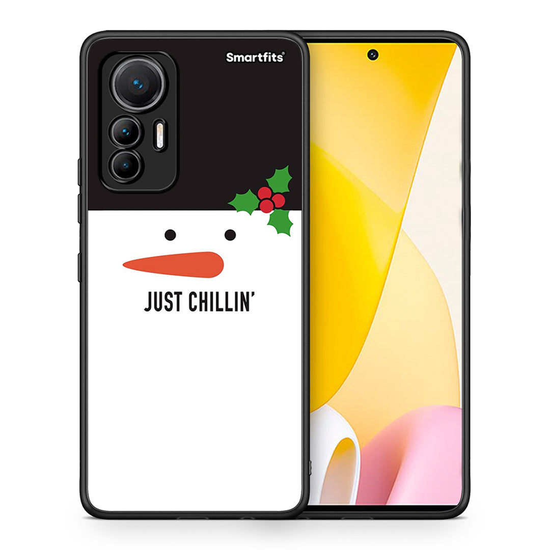 Θήκη Xiaomi 12 Lite 5G Christmas Chillin από τη Smartfits με σχέδιο στο πίσω μέρος και μαύρο περίβλημα | Xiaomi 12 Lite 5G Christmas Chillin case with colorful back and black bezels