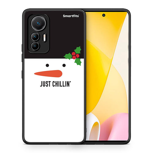 Θήκη Xiaomi 12 Lite 5G Christmas Chillin από τη Smartfits με σχέδιο στο πίσω μέρος και μαύρο περίβλημα | Xiaomi 12 Lite 5G Christmas Chillin case with colorful back and black bezels