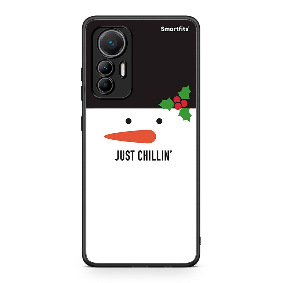 Xiaomi 12 Lite 5G Christmas Chillin θήκη από τη Smartfits με σχέδιο στο πίσω μέρος και μαύρο περίβλημα | Smartphone case with colorful back and black bezels by Smartfits