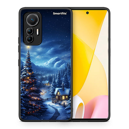 Θήκη Xiaomi 12 Lite 5G Christmas Scenery από τη Smartfits με σχέδιο στο πίσω μέρος και μαύρο περίβλημα | Xiaomi 12 Lite 5G Christmas Scenery case with colorful back and black bezels