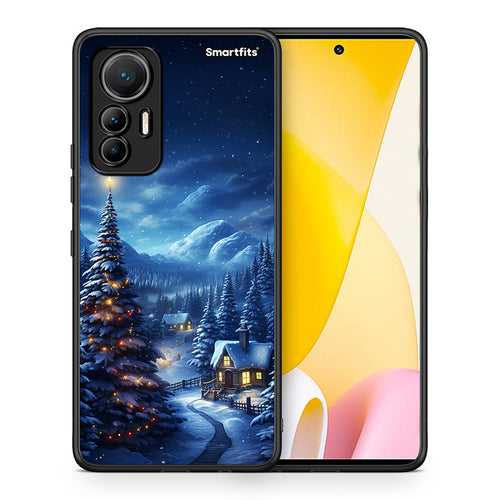 Θήκη Xiaomi 12 Lite 5G Christmas Scenery από τη Smartfits με σχέδιο στο πίσω μέρος και μαύρο περίβλημα | Xiaomi 12 Lite 5G Christmas Scenery case with colorful back and black bezels