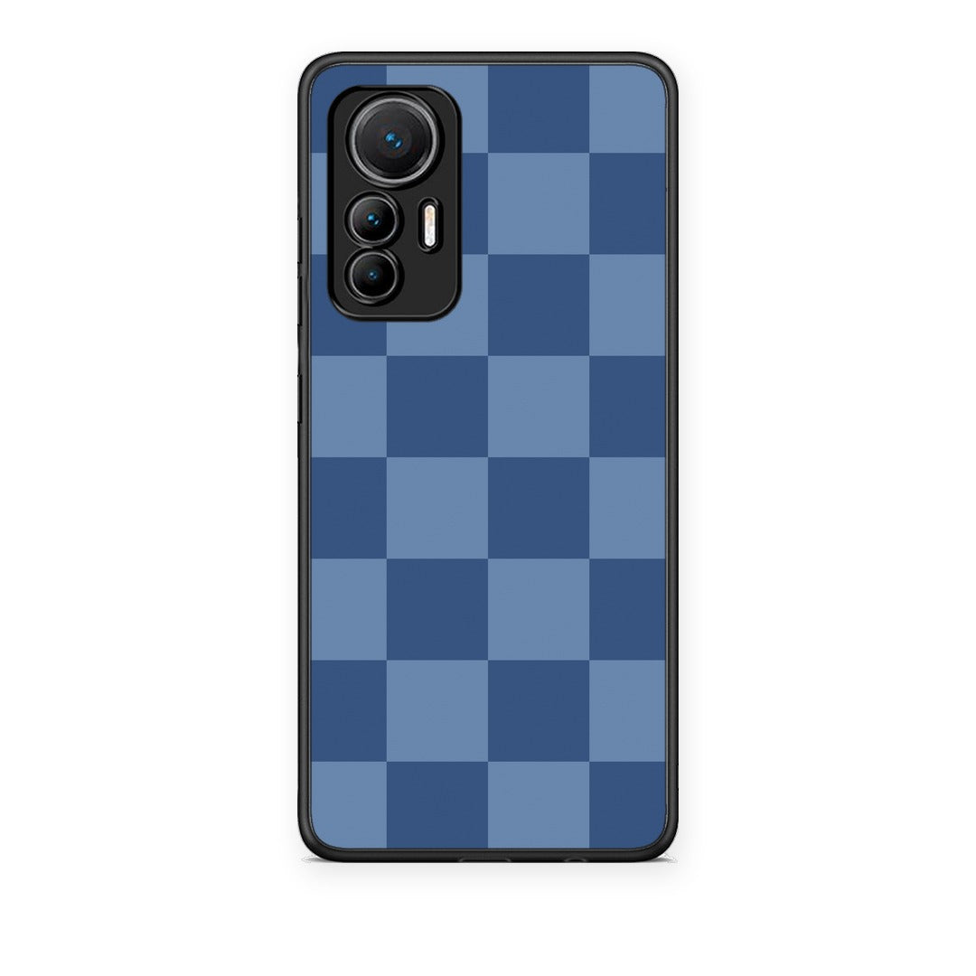 Θήκη Xiaomi 12 Lite 5G Denim Blue Checkerboard από τη Smartfits με σχέδιο στο πίσω μέρος και μαύρο περίβλημα | Xiaomi 12 Lite 5G Denim Blue Checkerboard case with colorful back and black bezels