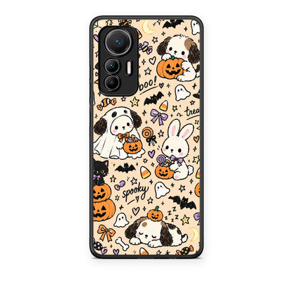 Θήκη Xiaomi 12 Lite 5G Halloween Puppies and Friends on Cream από τη Smartfits με σχέδιο στο πίσω μέρος και μαύρο περίβλημα | Xiaomi 12 Lite 5G Halloween Puppies and Friends on Cream case with colorful back and black bezels