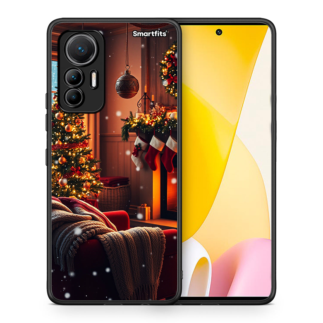 Θήκη Xiaomi 12 Lite 5G Home For Christmas από τη Smartfits με σχέδιο στο πίσω μέρος και μαύρο περίβλημα | Xiaomi 12 Lite 5G Home For Christmas case with colorful back and black bezels