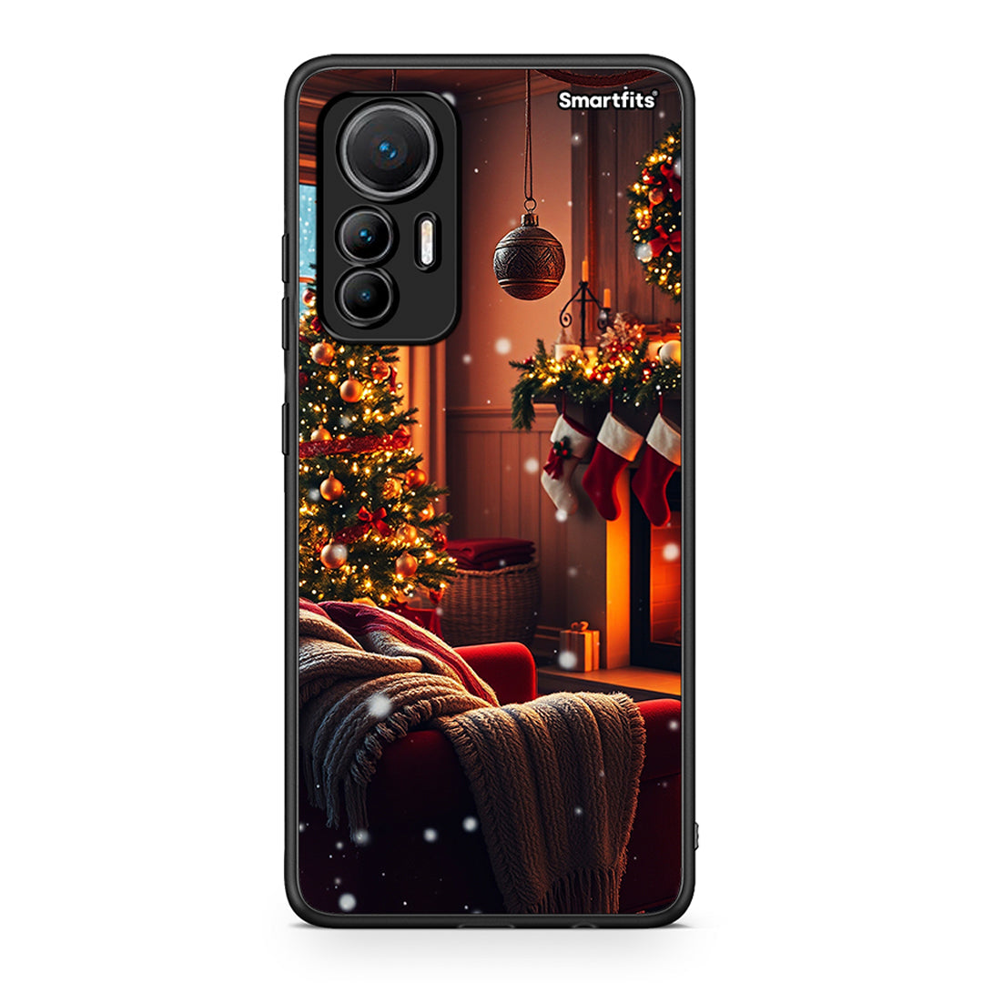 Xiaomi 12 Lite 5G Home For Christmas θήκη από τη Smartfits με σχέδιο στο πίσω μέρος και μαύρο περίβλημα | Smartphone case with colorful back and black bezels by Smartfits