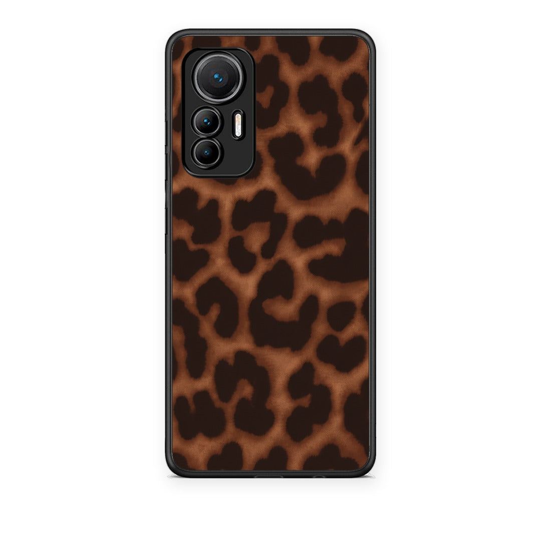 Θήκη Xiaomi 12 Lite 5G Leopard Print Dark Brown από τη Smartfits με σχέδιο στο πίσω μέρος και μαύρο περίβλημα | Xiaomi 12 Lite 5G Leopard Print Dark Brown case with colorful back and black bezels