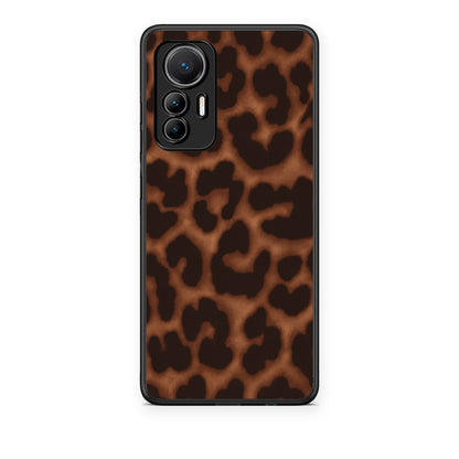Θήκη Xiaomi 12 Lite 5G Leopard Print Dark Brown από τη Smartfits με σχέδιο στο πίσω μέρος και μαύρο περίβλημα | Xiaomi 12 Lite 5G Leopard Print Dark Brown case with colorful back and black bezels