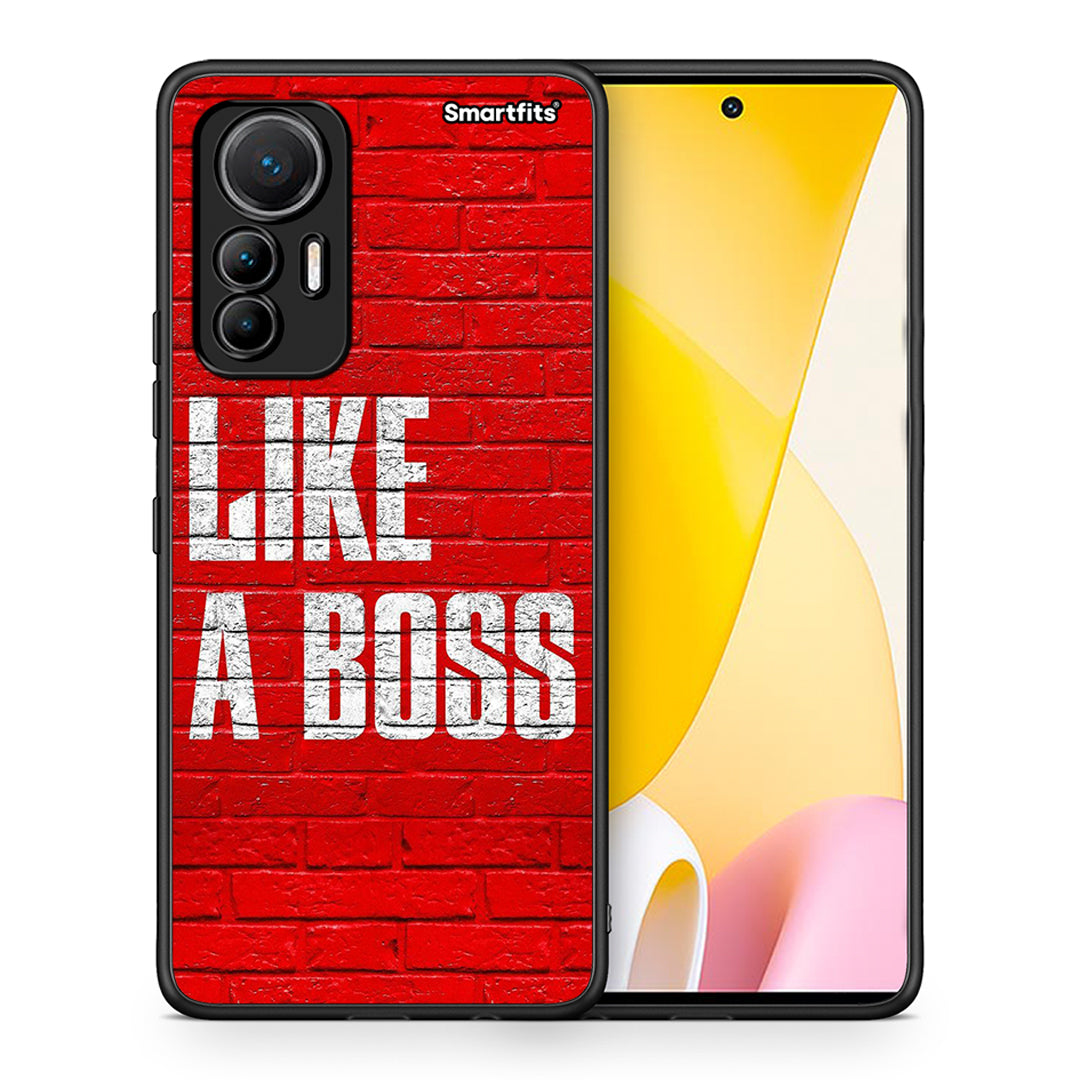 Θήκη Xiaomi 12 Lite 5G Like A Boss από τη Smartfits με σχέδιο στο πίσω μέρος και μαύρο περίβλημα | Xiaomi 12 Lite 5G Like A Boss case with colorful back and black bezels