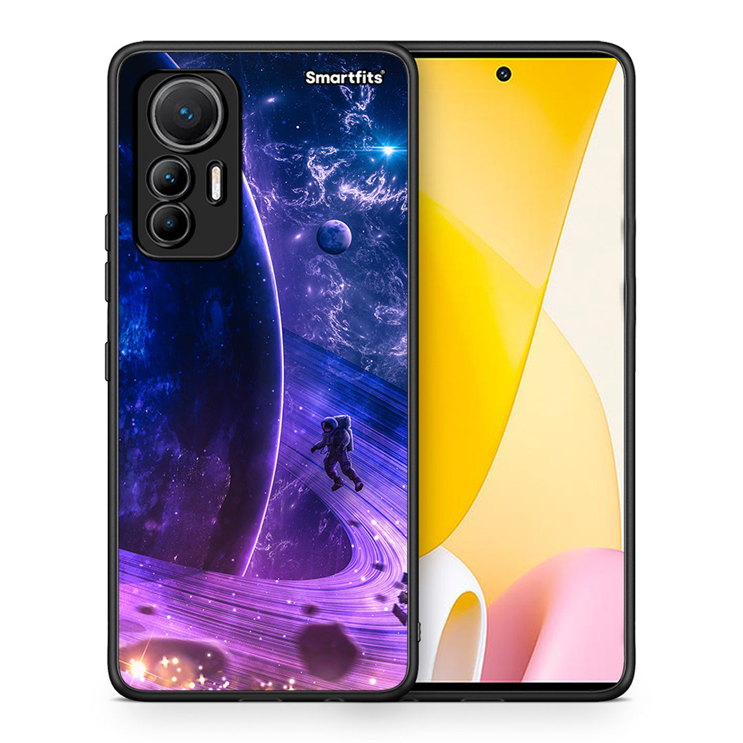 Θήκη Xiaomi 12 Lite 5G Lost Astronaut από τη Smartfits με σχέδιο στο πίσω μέρος και μαύρο περίβλημα | Xiaomi 12 Lite 5G Lost Astronaut case with colorful back and black bezels