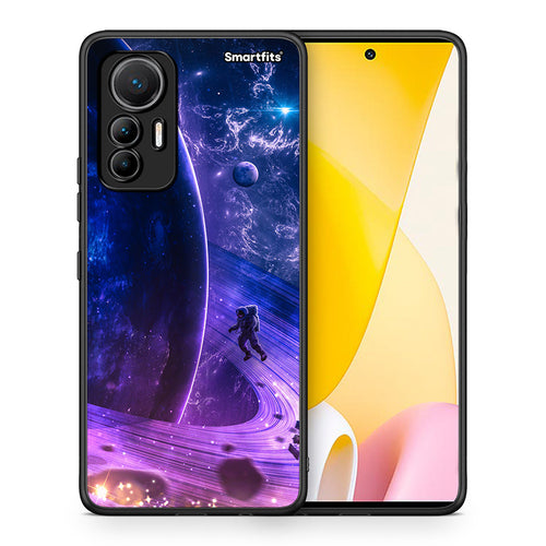 Θήκη Xiaomi 12 Lite 5G Lost Astronaut από τη Smartfits με σχέδιο στο πίσω μέρος και μαύρο περίβλημα | Xiaomi 12 Lite 5G Lost Astronaut case with colorful back and black bezels