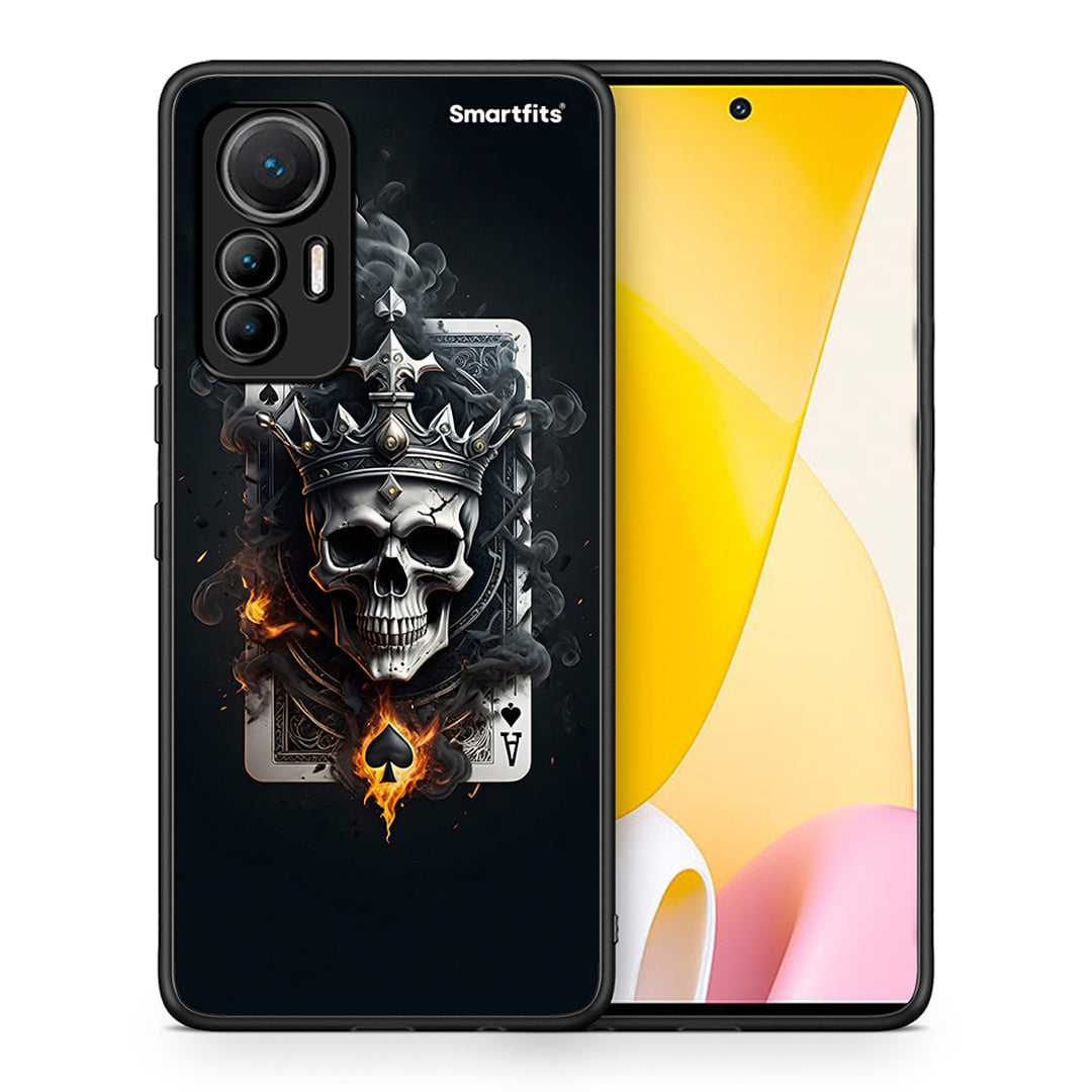 Θήκη Xiaomi 12 Lite 5G Skull King Ace από τη Smartfits με σχέδιο στο πίσω μέρος και μαύρο περίβλημα | Xiaomi 12 Lite 5G Skull King Ace case with colorful back and black bezels