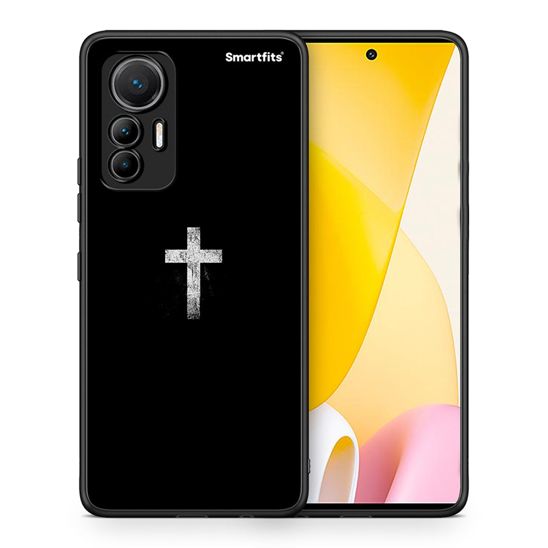 Θήκη Xiaomi 12 Lite 5G White Cross από τη Smartfits με σχέδιο στο πίσω μέρος και μαύρο περίβλημα | Xiaomi 12 Lite 5G White Cross case with colorful back and black bezels
