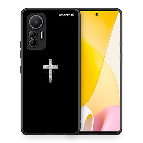 Θήκη Xiaomi 12 Lite 5G White Cross από τη Smartfits με σχέδιο στο πίσω μέρος και μαύρο περίβλημα | Xiaomi 12 Lite 5G White Cross case with colorful back and black bezels