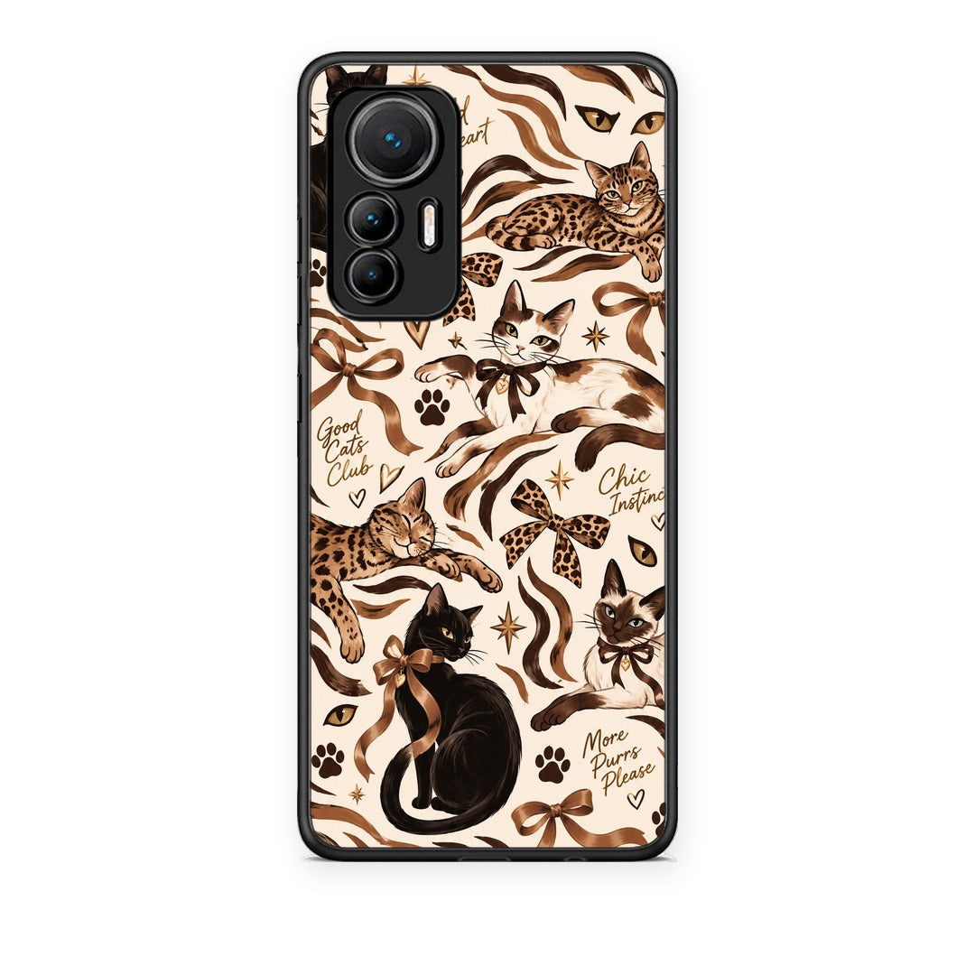 Θήκη Xiaomi 12 Lite 5G Wild Cats and Animal Print Collage από τη Smartfits με σχέδιο στο πίσω μέρος και μαύρο περίβλημα | Xiaomi 12 Lite 5G Wild Cats and Animal Print Collage case with colorful back and black bezels