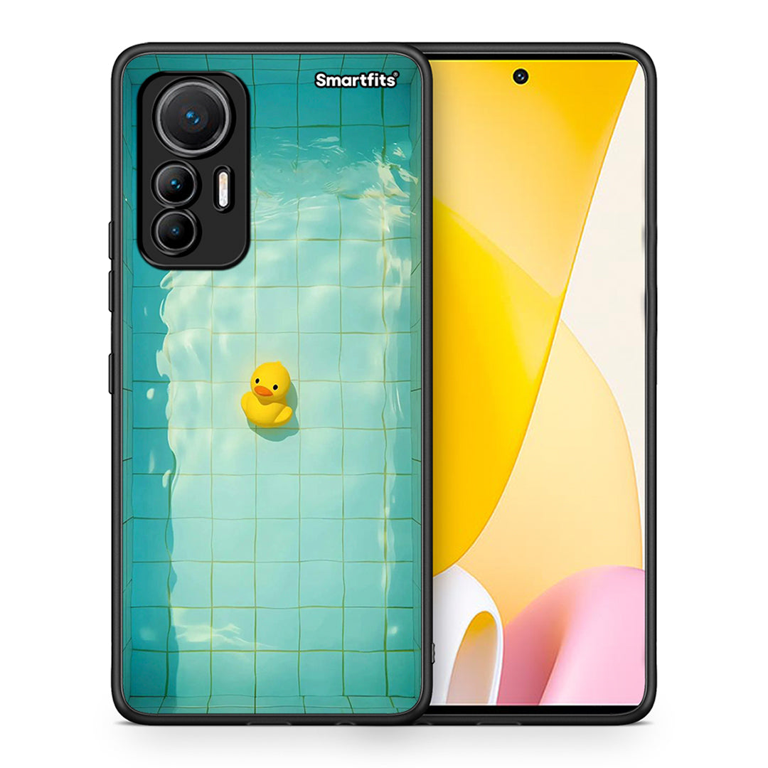 Θήκη Xiaomi 12 Lite 5G Yellow Duck από τη Smartfits με σχέδιο στο πίσω μέρος και μαύρο περίβλημα | Xiaomi 12 Lite 5G Yellow Duck case with colorful back and black bezels