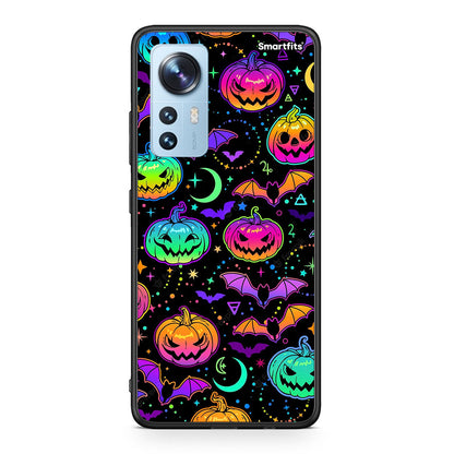 Xiaomi 12/12X 5G Neon Halloween θήκη από τη Smartfits με σχέδιο στο πίσω μέρος και μαύρο περίβλημα | Smartphone case with colorful back and black bezels by Smartfits