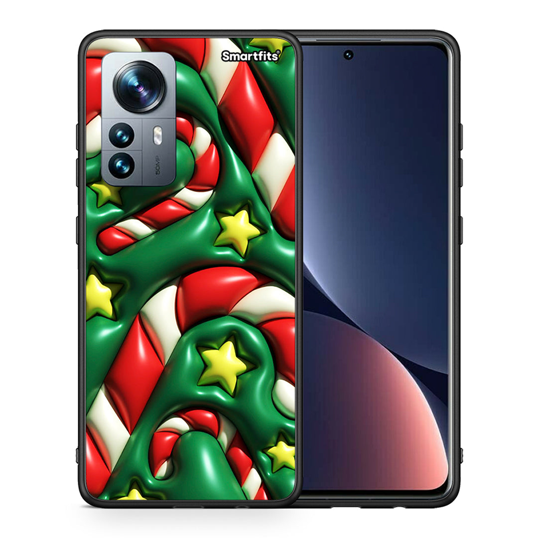 Θήκη Xiaomi 12 Pro Christmas Bubbles από τη Smartfits με σχέδιο στο πίσω μέρος και μαύρο περίβλημα | Xiaomi 12 Pro Christmas Bubbles case with colorful back and black bezels