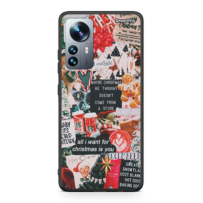 Xiaomi 12 Pro Christmas Happiness θήκη από τη Smartfits με σχέδιο στο πίσω μέρος και μαύρο περίβλημα | Smartphone case with colorful back and black bezels by Smartfits