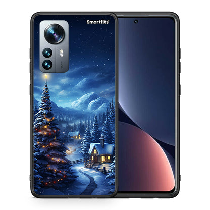Θήκη Xiaomi 12 Pro Christmas Scenery από τη Smartfits με σχέδιο στο πίσω μέρος και μαύρο περίβλημα | Xiaomi 12 Pro Christmas Scenery case with colorful back and black bezels