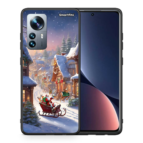 Θήκη Xiaomi 12 Pro Christmas Snow από τη Smartfits με σχέδιο στο πίσω μέρος και μαύρο περίβλημα | Xiaomi 12 Pro Christmas Snow case with colorful back and black bezels