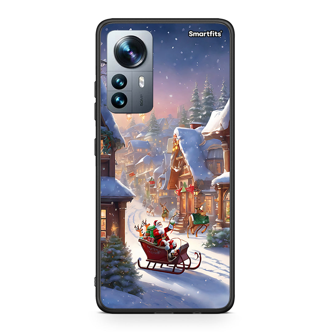 Xiaomi 12 Pro Christmas Snow θήκη από τη Smartfits με σχέδιο στο πίσω μέρος και μαύρο περίβλημα | Smartphone case with colorful back and black bezels by Smartfits