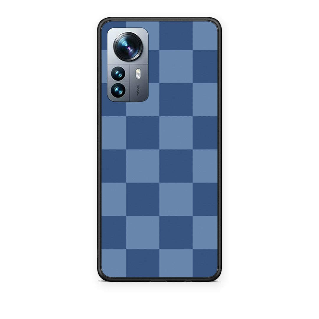 Θήκη Xiaomi 12 Pro Denim Blue Checkerboard από τη Smartfits με σχέδιο στο πίσω μέρος και μαύρο περίβλημα | Xiaomi 12 Pro Denim Blue Checkerboard case with colorful back and black bezels