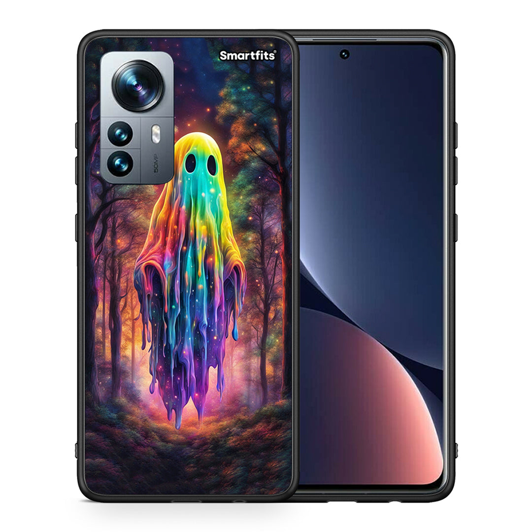 Θήκη Xiaomi 12 Pro Halloween Ghost από τη Smartfits με σχέδιο στο πίσω μέρος και μαύρο περίβλημα | Xiaomi 12 Pro Halloween Ghost case with colorful back and black bezels