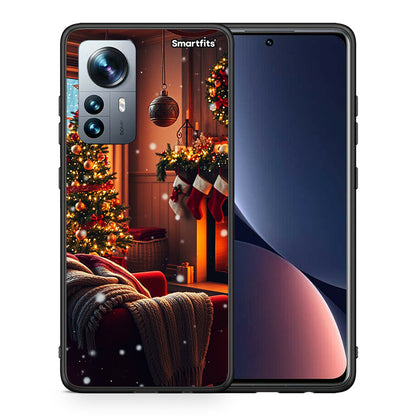 Θήκη Xiaomi 12 Pro Home For Christmas από τη Smartfits με σχέδιο στο πίσω μέρος και μαύρο περίβλημα | Xiaomi 12 Pro Home For Christmas case with colorful back and black bezels