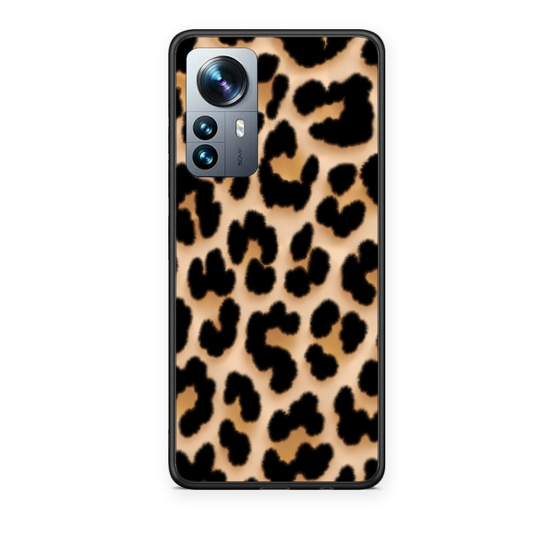 Θήκη Xiaomi 12 Pro Leopard Print Tan Large από τη Smartfits με σχέδιο στο πίσω μέρος και μαύρο περίβλημα | Xiaomi 12 Pro Leopard Print Tan Large case with colorful back and black bezels