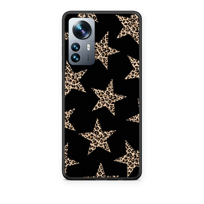 Θήκη Xiaomi 12 Pro Leopard Stars on Black από τη Smartfits με σχέδιο στο πίσω μέρος και μαύρο περίβλημα | Xiaomi 12 Pro Leopard Stars on Black case with colorful back and black bezels