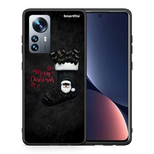 Θήκη Xiaomi 12 Pro Merry Cat Christmas από τη Smartfits με σχέδιο στο πίσω μέρος και μαύρο περίβλημα | Xiaomi 12 Pro Merry Cat Christmas case with colorful back and black bezels