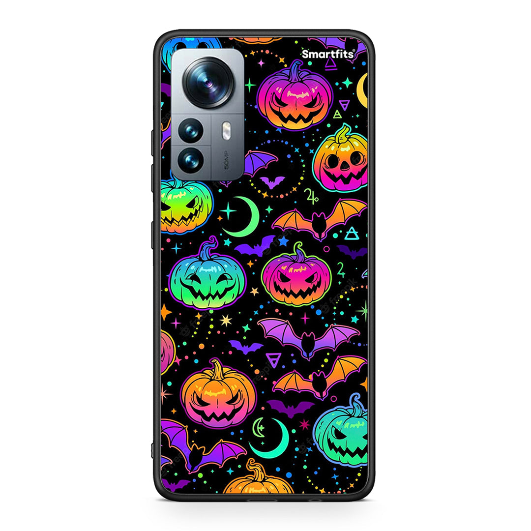 Xiaomi 12 Pro Neon Halloween θήκη από τη Smartfits με σχέδιο στο πίσω μέρος και μαύρο περίβλημα | Smartphone case with colorful back and black bezels by Smartfits