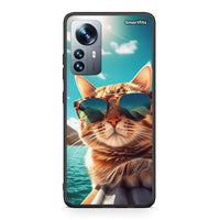 Thumbnail for Xiaomi 12 Pro Summer Cat θήκη από τη Smartfits με σχέδιο στο πίσω μέρος και μαύρο περίβλημα | Smartphone case with colorful back and black bezels by Smartfits