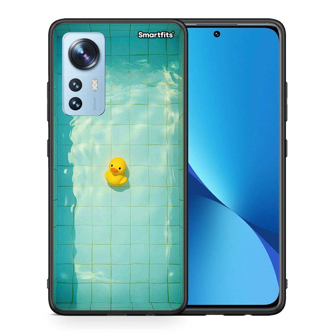 Θήκη Xiaomi 12/12X 5G Yellow Duck από τη Smartfits με σχέδιο στο πίσω μέρος και μαύρο περίβλημα | Xiaomi 12/12X 5G Yellow Duck case with colorful back and black bezels