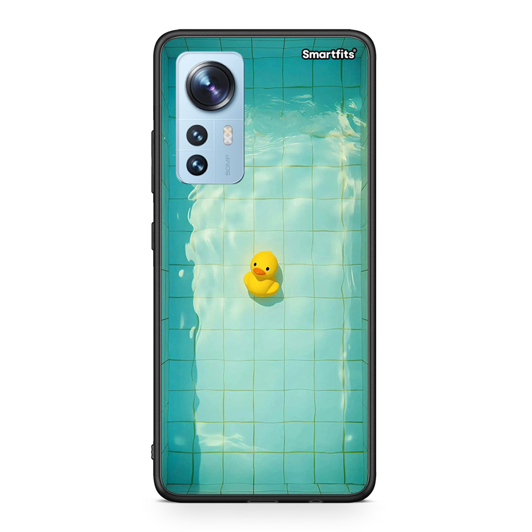 Xiaomi 12/12X 5G Yellow Duck θήκη από τη Smartfits με σχέδιο στο πίσω μέρος και μαύρο περίβλημα | Smartphone case with colorful back and black bezels by Smartfits