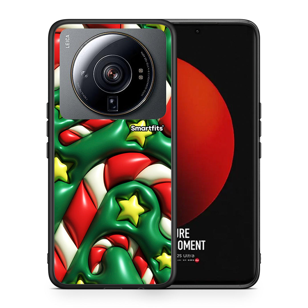 Θήκη Xiaomi 12S Ultra Christmas Bubbles από τη Smartfits με σχέδιο στο πίσω μέρος και μαύρο περίβλημα | Xiaomi 12S Ultra Christmas Bubbles case with colorful back and black bezels