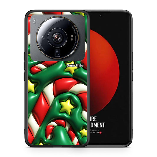 Θήκη Xiaomi 12S Ultra Christmas Bubbles από τη Smartfits με σχέδιο στο πίσω μέρος και μαύρο περίβλημα | Xiaomi 12S Ultra Christmas Bubbles case with colorful back and black bezels