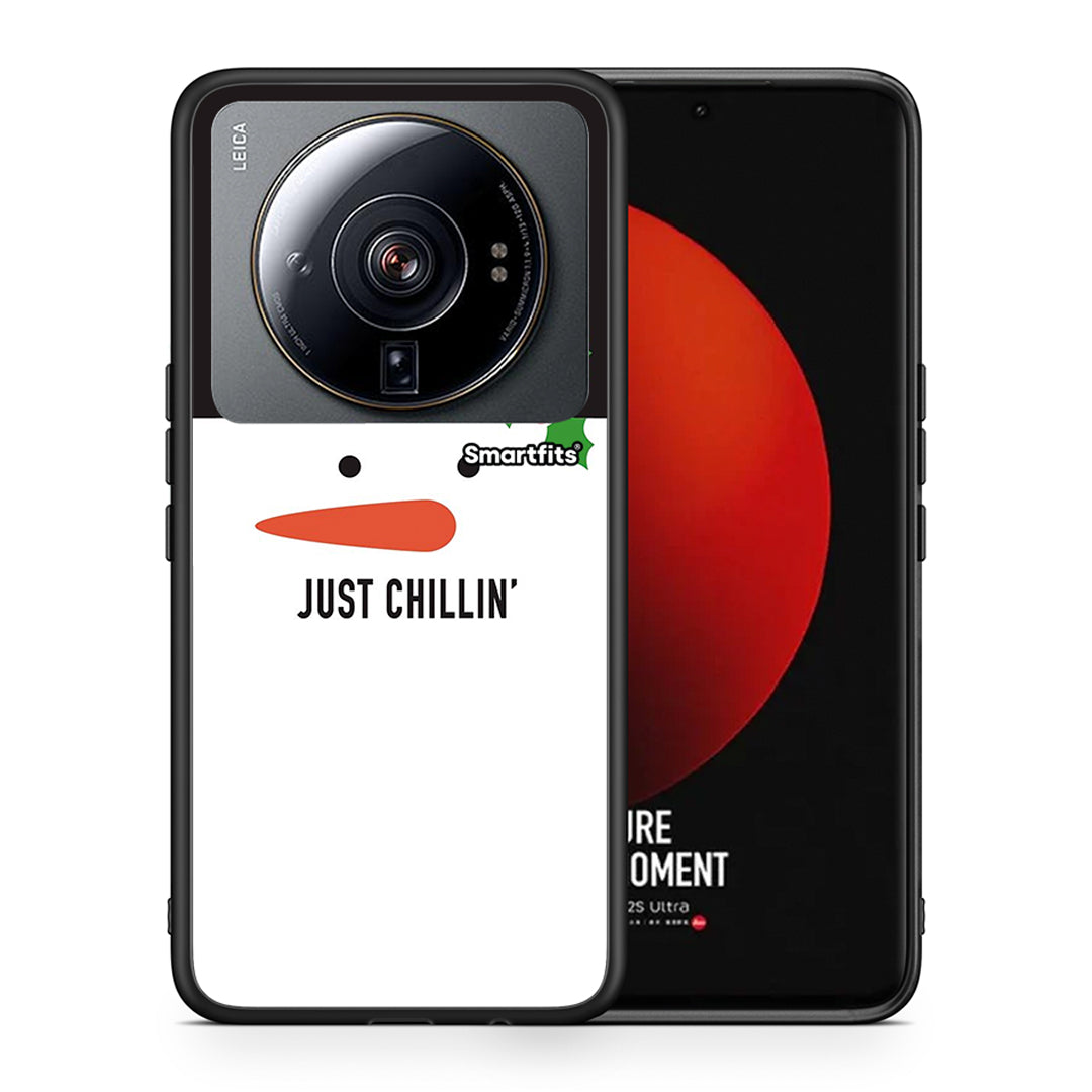 Θήκη Xiaomi 12S Ultra Christmas Chillin από τη Smartfits με σχέδιο στο πίσω μέρος και μαύρο περίβλημα | Xiaomi 12S Ultra Christmas Chillin case with colorful back and black bezels
