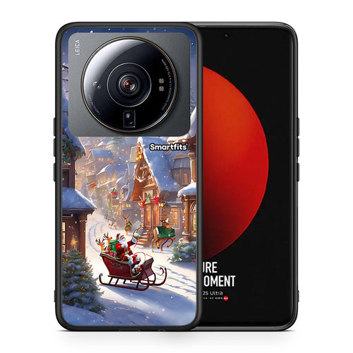 Θήκη Xiaomi 12S Ultra Christmas Snow από τη Smartfits με σχέδιο στο πίσω μέρος και μαύρο περίβλημα | Xiaomi 12S Ultra Christmas Snow case with colorful back and black bezels