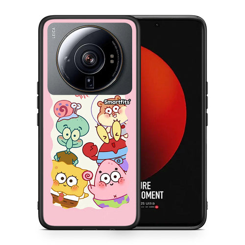 Θήκη Xiaomi 12S Ultra Cute Companion από τη Smartfits με σχέδιο στο πίσω μέρος και μαύρο περίβλημα | Xiaomi 12S Ultra Cute Companion case with colorful back and black bezels