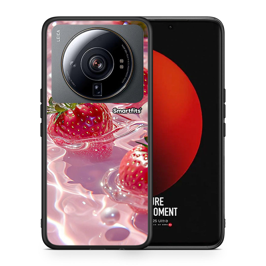 Θήκη Xiaomi 12S Ultra Juicy Strawberries από τη Smartfits με σχέδιο στο πίσω μέρος και μαύρο περίβλημα | Xiaomi 12S Ultra Juicy Strawberries case with colorful back and black bezels