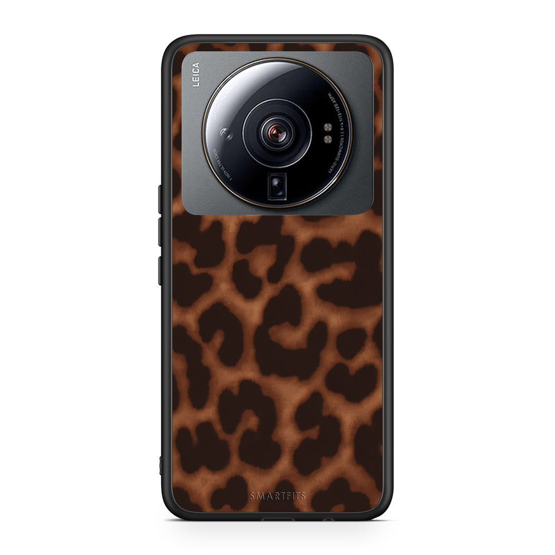 Θήκη Xiaomi 12S Ultra Leopard Print Dark Brown από τη Smartfits με σχέδιο στο πίσω μέρος και μαύρο περίβλημα | Xiaomi 12S Ultra Leopard Print Dark Brown case with colorful back and black bezels
