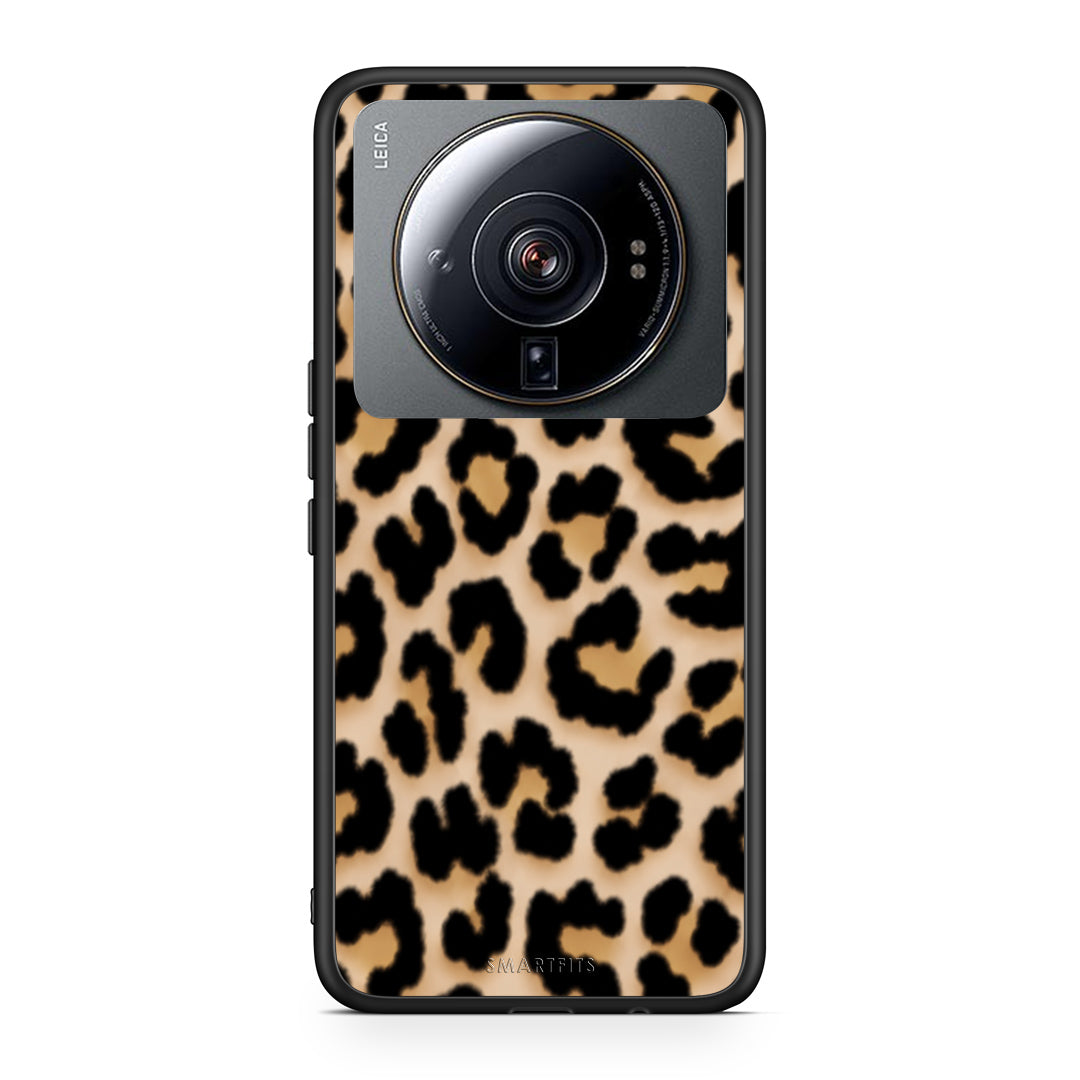 Θήκη Xiaomi 12S Ultra Leopard Print Tan Small από τη Smartfits με σχέδιο στο πίσω μέρος και μαύρο περίβλημα | Xiaomi 12S Ultra Leopard Print Tan Small case with colorful back and black bezels