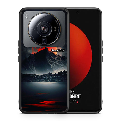 Θήκη Xiaomi 12S Ultra Red Full Moon από τη Smartfits με σχέδιο στο πίσω μέρος και μαύρο περίβλημα | Xiaomi 12S Ultra Red Full Moon case with colorful back and black bezels