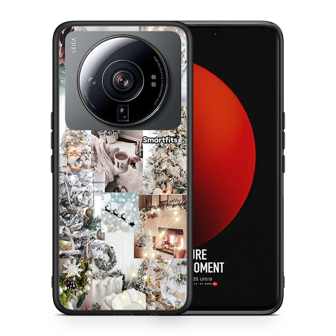 Θήκη Xiaomi 12S Ultra White Christmas από τη Smartfits με σχέδιο στο πίσω μέρος και μαύρο περίβλημα | Xiaomi 12S Ultra White Christmas case with colorful back and black bezels