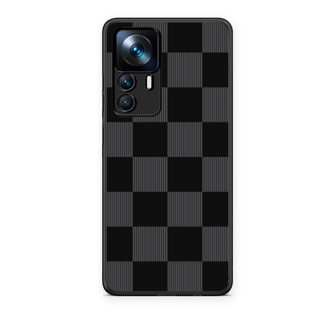 Θήκη Xiaomi 12T / K50 Ultra Black and Charcoal Striped Checks από τη Smartfits με σχέδιο στο πίσω μέρος και μαύρο περίβλημα | Xiaomi 12T / K50 Ultra Black and Charcoal Striped Checks case with colorful back and black bezels