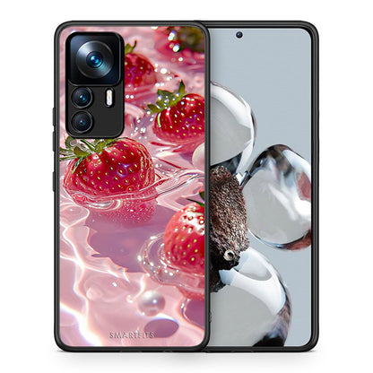 Θήκη Xiaomi 12T / K50 Ultra Juicy Strawberries από τη Smartfits με σχέδιο στο πίσω μέρος και μαύρο περίβλημα | Xiaomi 12T / K50 Ultra Juicy Strawberries case with colorful back and black bezels
