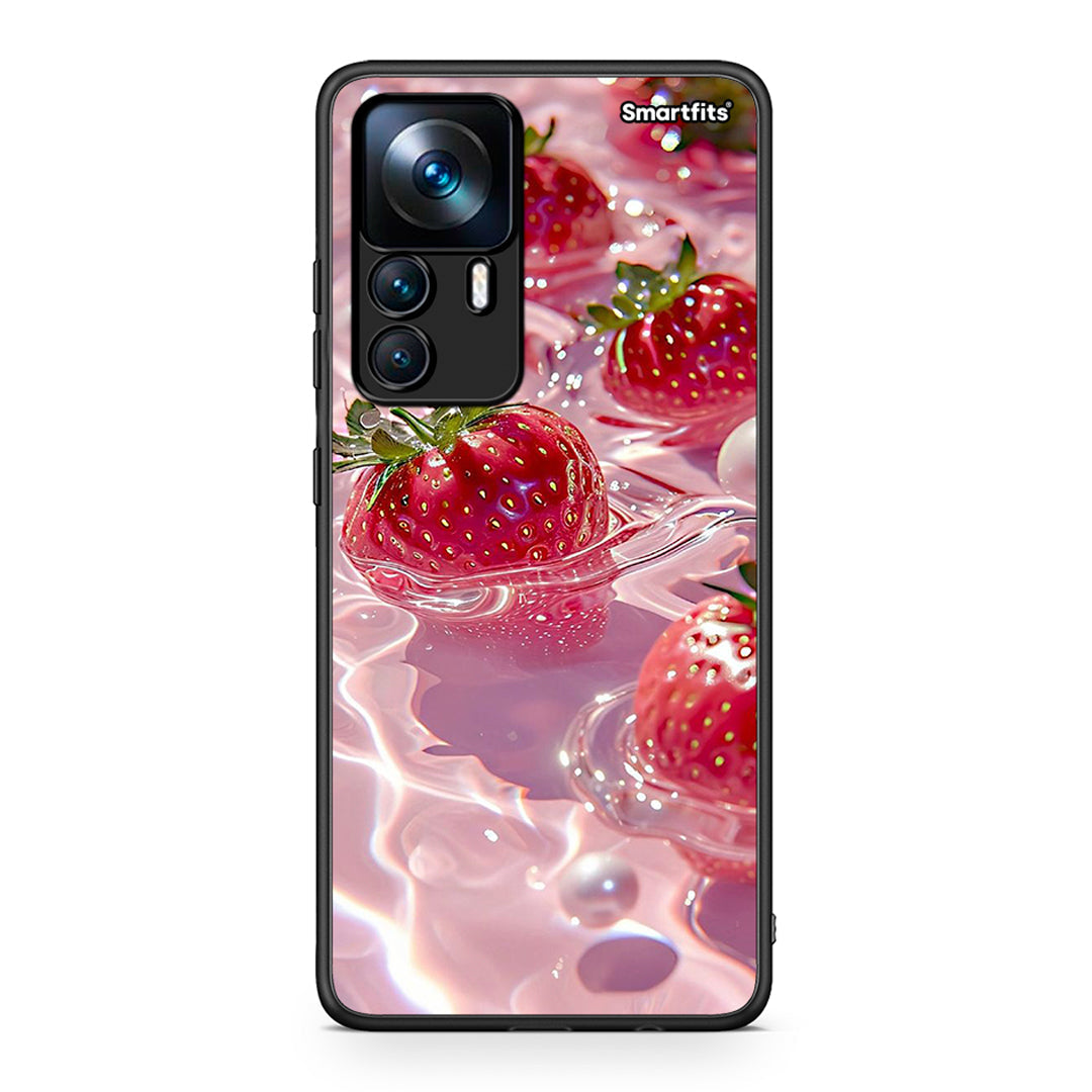 Xiaomi 12T / K50 Ultra Juicy Strawberries θήκη από τη Smartfits με σχέδιο στο πίσω μέρος και μαύρο περίβλημα | Smartphone case with colorful back and black bezels by Smartfits