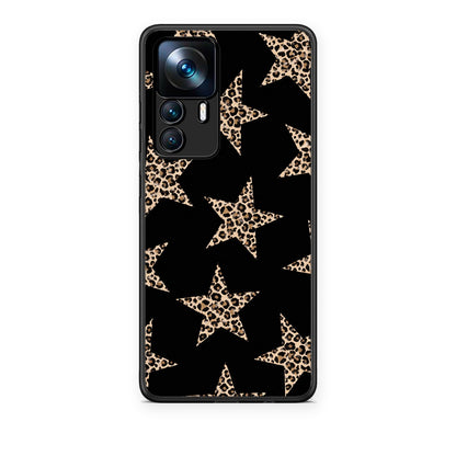Θήκη Xiaomi 12T / K50 Ultra Leopard Stars on Black από τη Smartfits με σχέδιο στο πίσω μέρος και μαύρο περίβλημα | Xiaomi 12T / K50 Ultra Leopard Stars on Black case with colorful back and black bezels
