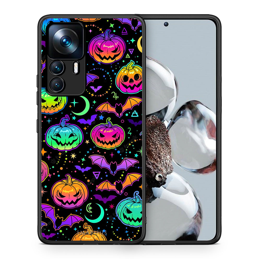 Θήκη Xiaomi 12T / K50 Ultra Neon Halloween από τη Smartfits με σχέδιο στο πίσω μέρος και μαύρο περίβλημα | Xiaomi 12T / K50 Ultra Neon Halloween case with colorful back and black bezels